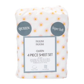 Queen Size 4-Piece Sheet Set - Sun Print