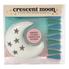 Crescent Moon Cone Incense Burner Kit 11-Piece