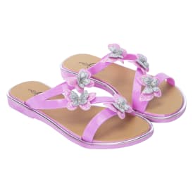 Glitter Butterfly Jelly Slide Sandals