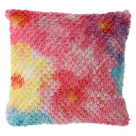 Textured Tie-Dye Flower Throw Pillow 16in x 16in