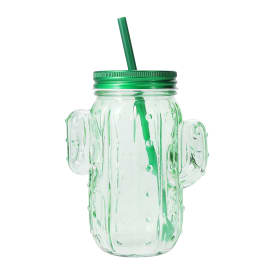 Cactus Shaped Glass Drink Sipper
