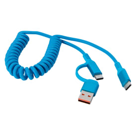 4ft USB-C Coiled Cable With USB-A Adapter 20W