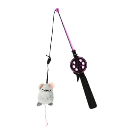 Fishing Rod Cat Toy With Plush Crinkle Teaser