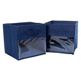 Clear-Front Collapsible Bins 2-Count, 10in x 10in