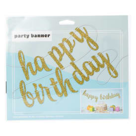Glitter 'Happy Birthday' Party Banner 96in x 9.46in
