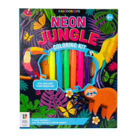 Kaleidoscope Coloring Book Kit - Neon Jungle
