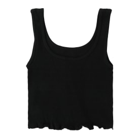 Smocked Seamless Tank Top With Lettuce Edge