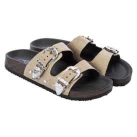 Ladies Western Double-Buckle Slide Sandals