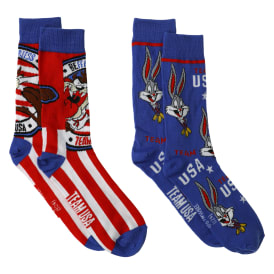 Looney Tunes x Team USA Mens Taz Crew Socks 2-Pack