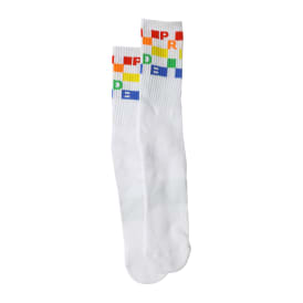 Mens Checkered Rainbow Pride Crew Socks