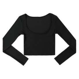 Wide Neck Cropped Long Sleeve Lounge Top