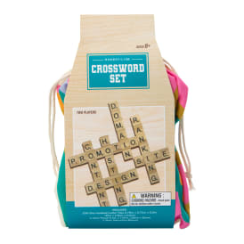 Wooden Crossword Tile Game With Pouch 100-Count
