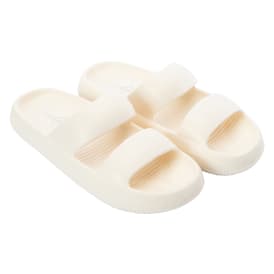 Ladies Double-Band Puffy Slide Sandals
