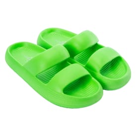 Ladies Double-Band Puffy Slide Sandals