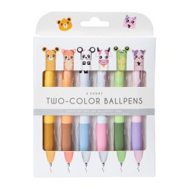 2-Color Animal Ballpens 6-Count