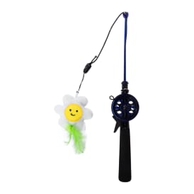 Fishing Rod Cat Toy With Plush Crinke Teaser