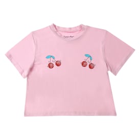 Crew Neck Pajama Top - Disco Cherry