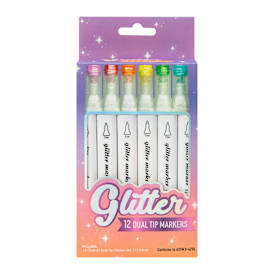 Glitter Dual Tip Markers 12-count