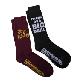 Anchorman: The Legend of Ron Burgundy Mens 'Stay Classy' Crew Socks 2-Pack