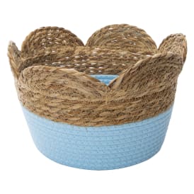 Scalloped Edge Cotton Rope & Natural Storage Bin 12in x 7.7in
