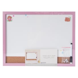 Framed White Board With Cork Strip 16in x 12in