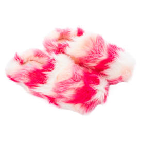 Ladies Bicolor Fuzzy Slippers