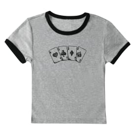 Juniors Playing Cards Graphic Tee
