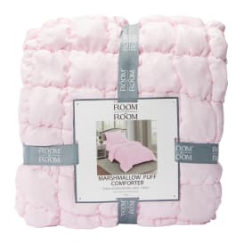 Twin Size Marshmallow Puff Comforter 66in x 86in - Pink