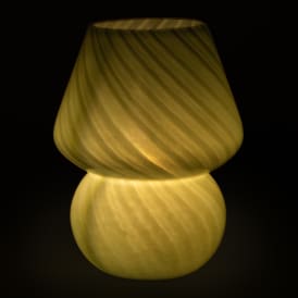 Striped Mushroom Glass Lamp 5.62in x 7.8in