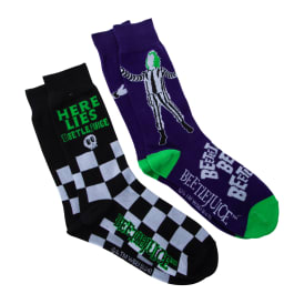 Mens Beetlejuice™ Crew Socks 2-Pack