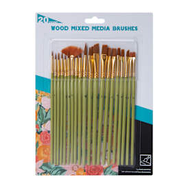 Wood Mixed Media Brushes 20-Count