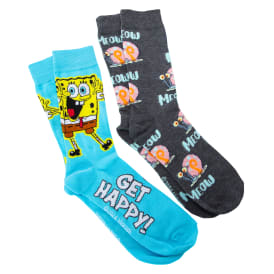 SpongeBob SquarePants™ Mens Crew Socks 2-Pack