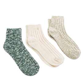 Ladies Ribbed Crew Socks 3-Pack