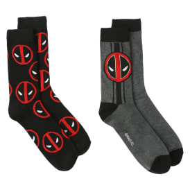 Mens Marvel Deadpool Crew Socks 2-Pack