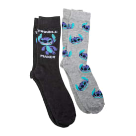 Disney Stitch Mens Crew Socks 2-Pack