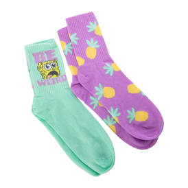 SpongeBob SquarePants™ Ladies 'Be Weird' Mid-Crew Socks 2-Pack