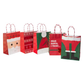 Medium Christmas Kraft Bags 5-Count