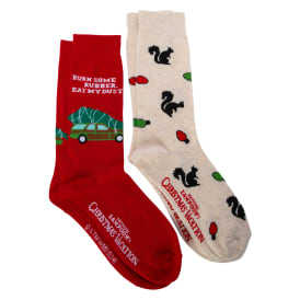 National Lampoon's Christmas Vacation Mens Crew Socks 2-Pack