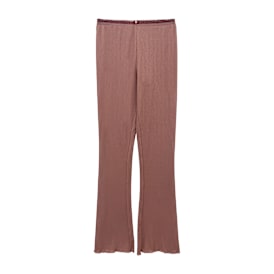 Ribbed Rosette Lace Pants