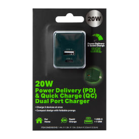 20W Power Delivery & Quick Charge Dual Port Wall Charger