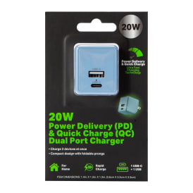 20W Power Delivery & Quick Charge Dual Port Wall Charger