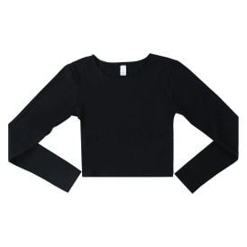 Solid Cotton Long-Sleeve Top