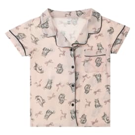 Short-Sleeve Button-Up Pajama Top