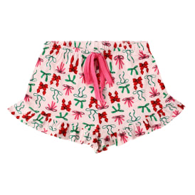 Christmas Ruffle-Trim Pajama Shorts