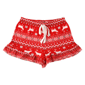 Christmas Ruffle-Trim Pajama Shorts