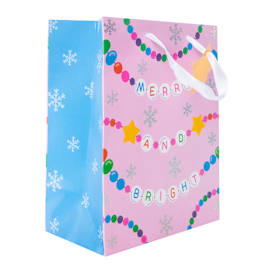 'Merry And Bright' Medium Gift Bag 7in x 9in