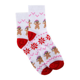 Ribbed Christmas Crew Socks