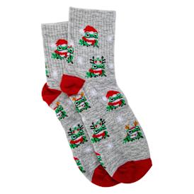 Ribbed Christmas Crew Socks