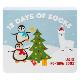 12 Days Of Socks Ladies No-Show Socks