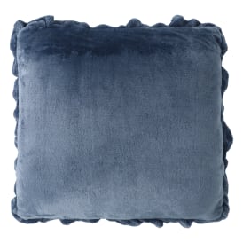 Navy Ruffle Throw Pillow 16in x 16in